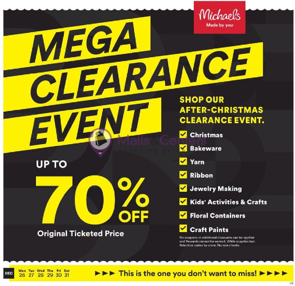 Michaels Weekly Ad sales & flyers specials MallsCenters