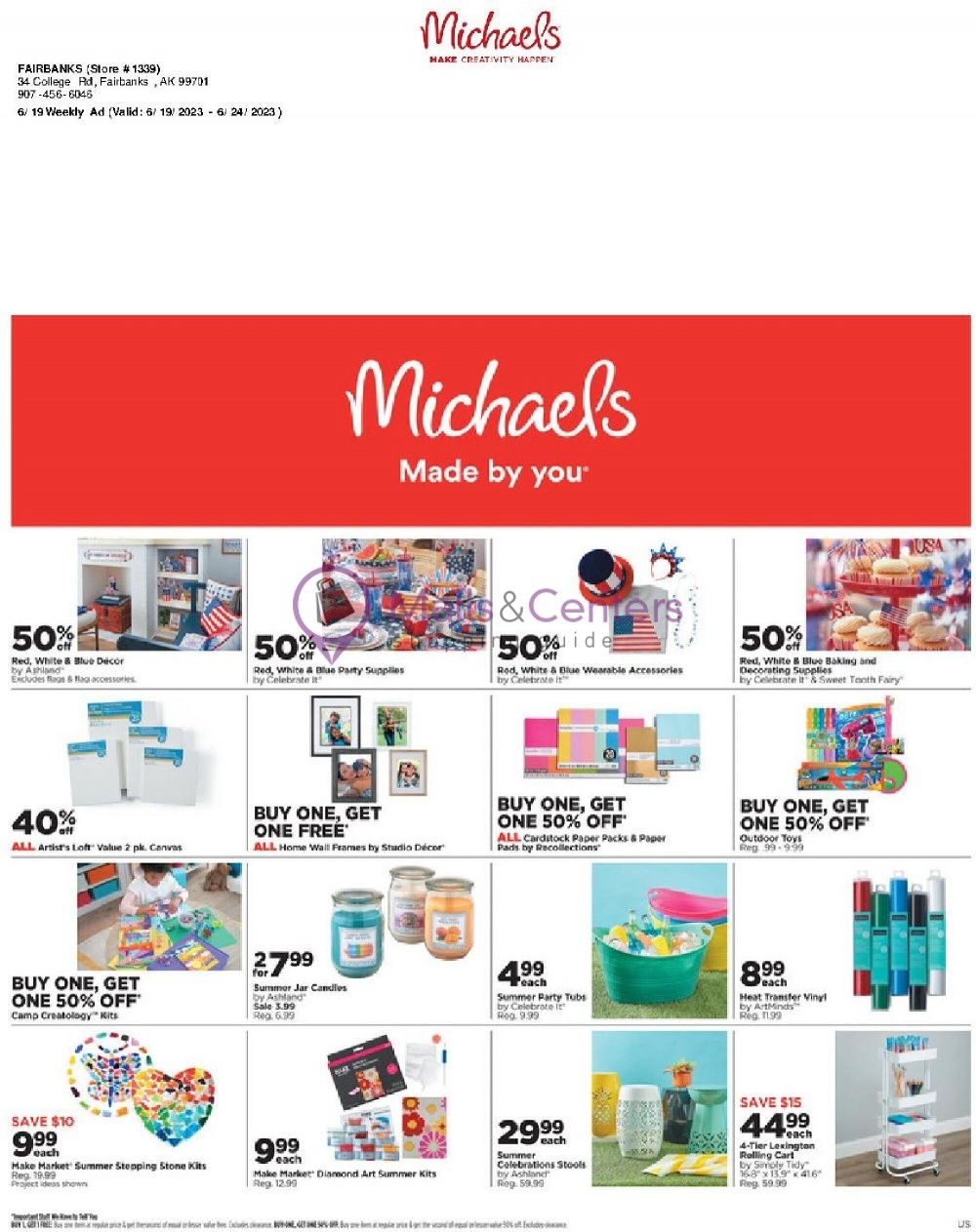 Michaels Weekly ad valid from 06/19/2023 to 06/24/2023 MallsCenters