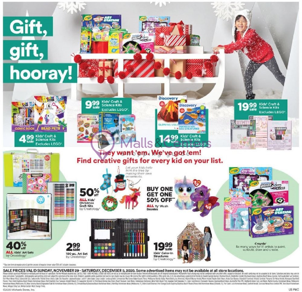 Michaels Weekly ad valid from 11/29/2020 to 12/05/2020 MallsCenters