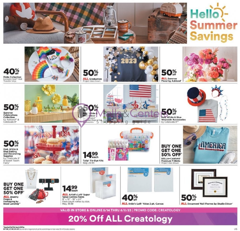 Michaels Weekly ad valid from 06/04/2023 to 06/10/2023 MallsCenters