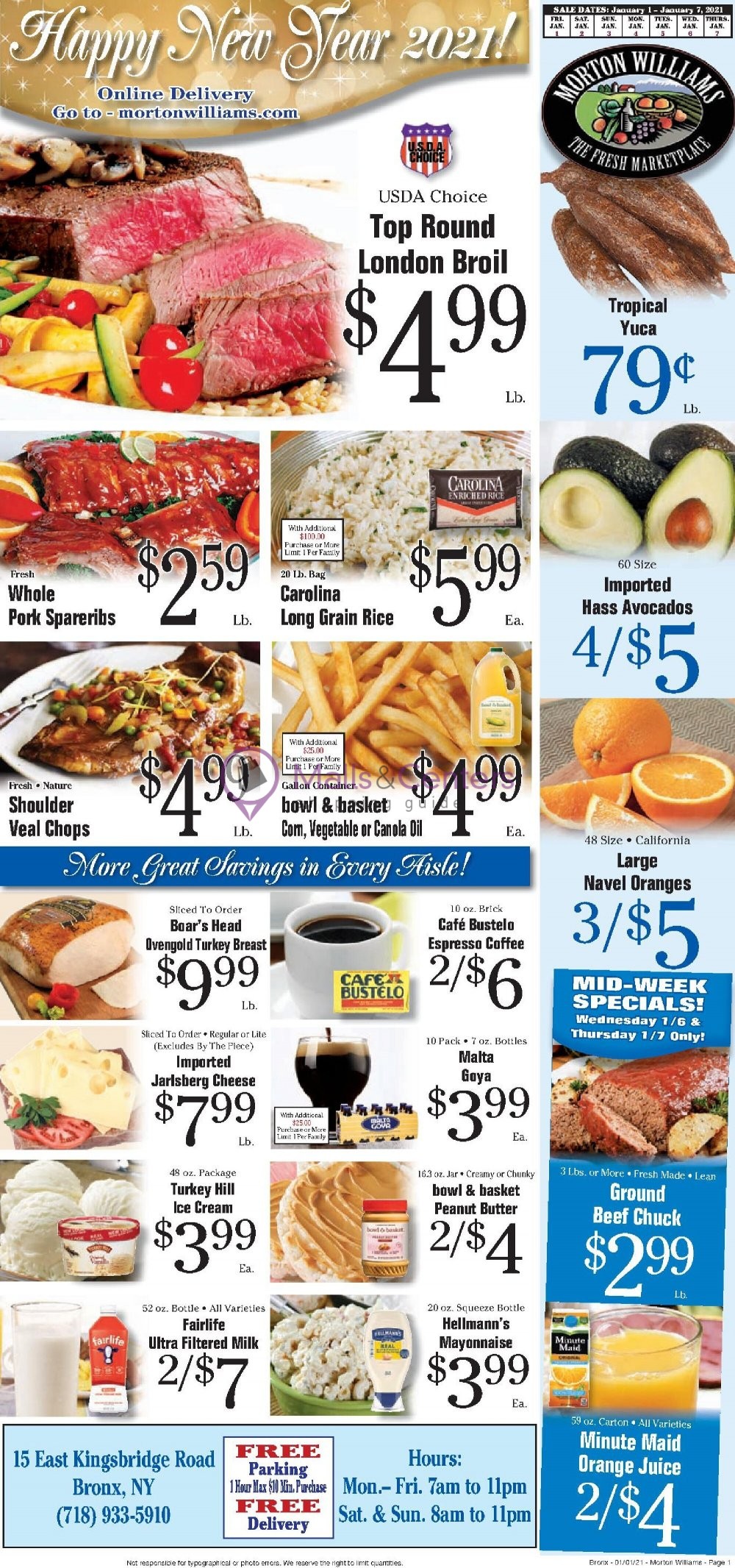 Morton Williams Supermarket Weekly ad valid from 01/01/2021 to 01/07