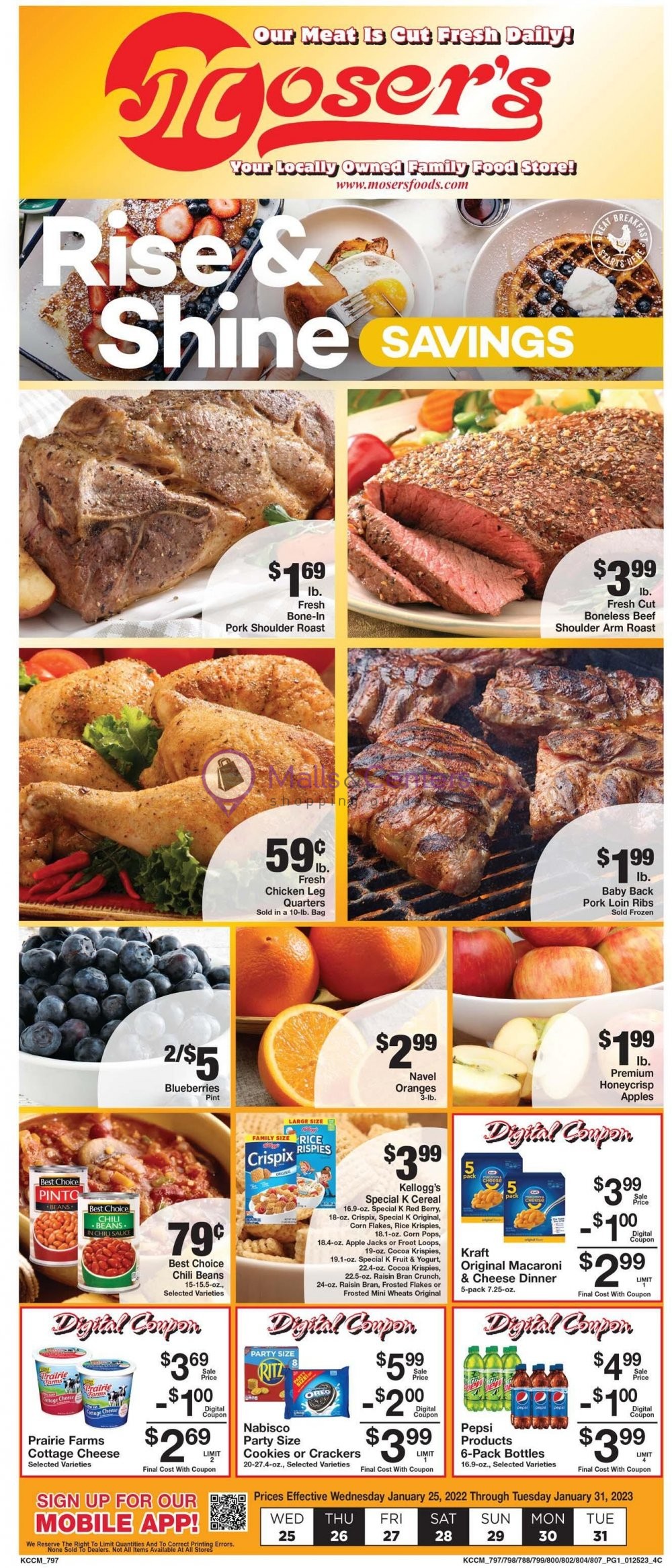 Moser's Foods Weekly ad valid from 01/25/2023 to 01/31/2023 MallsCenters