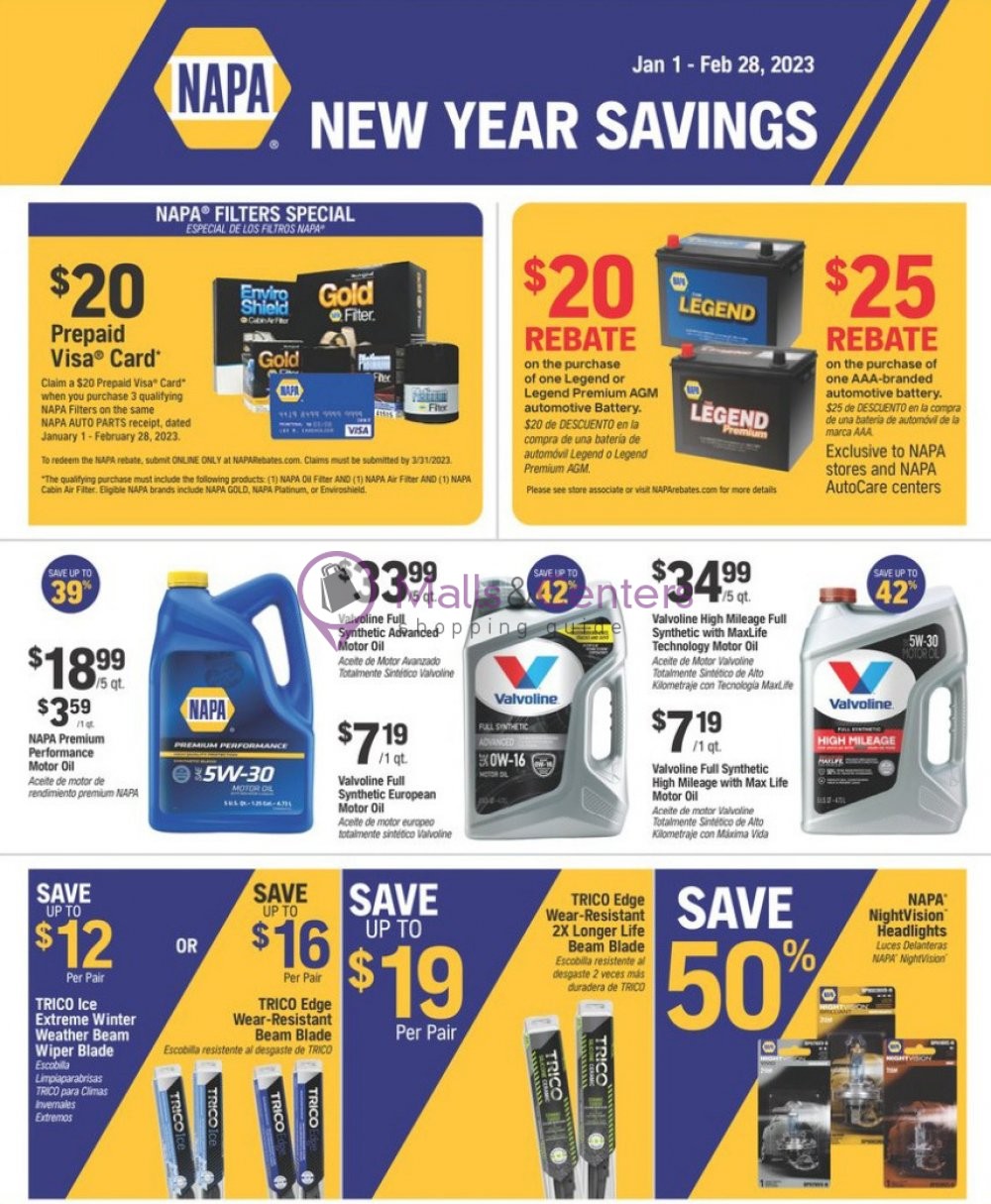 Napa Auto Parts Weekly ad valid from 01/01/2023 to 02/28/2023 ...