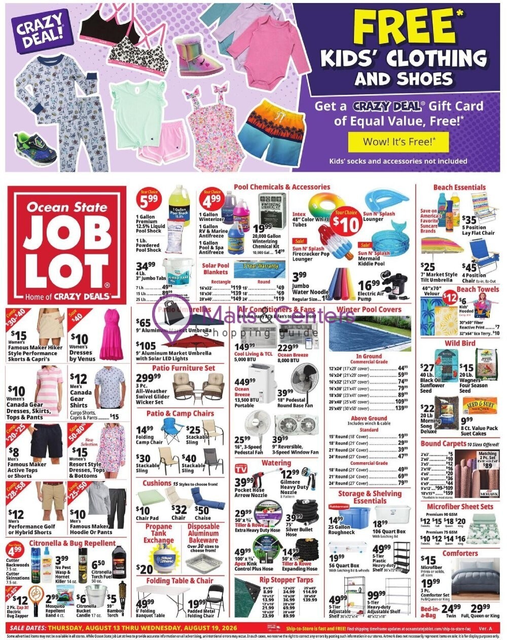 Weekly ad for Ocean State Job Lot valid: 08/13/2026 - 08/19/2026, page 1