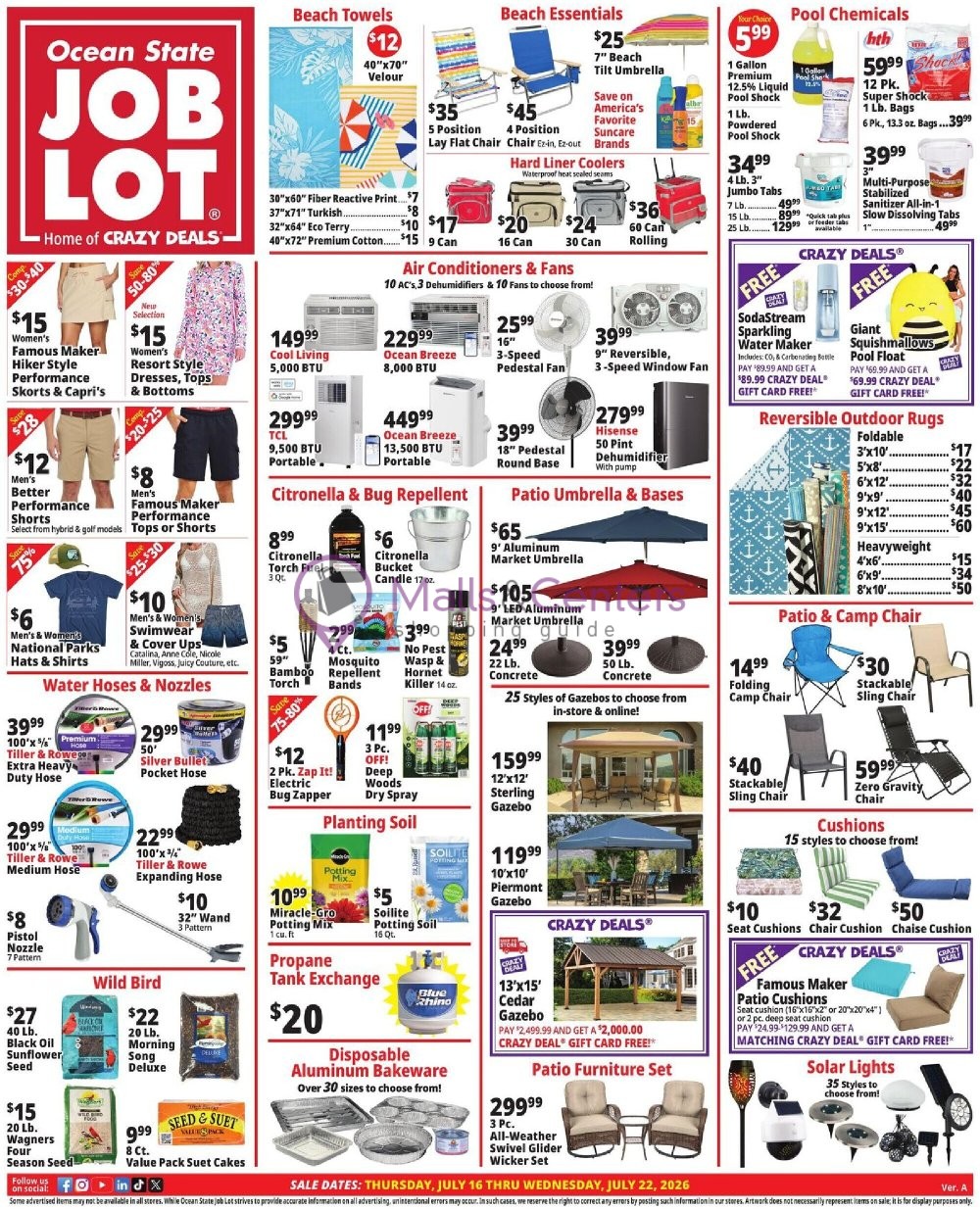 Weekly ad for Ocean State Job Lot valid: 07/16/2026 - 07/22/2026, page 1