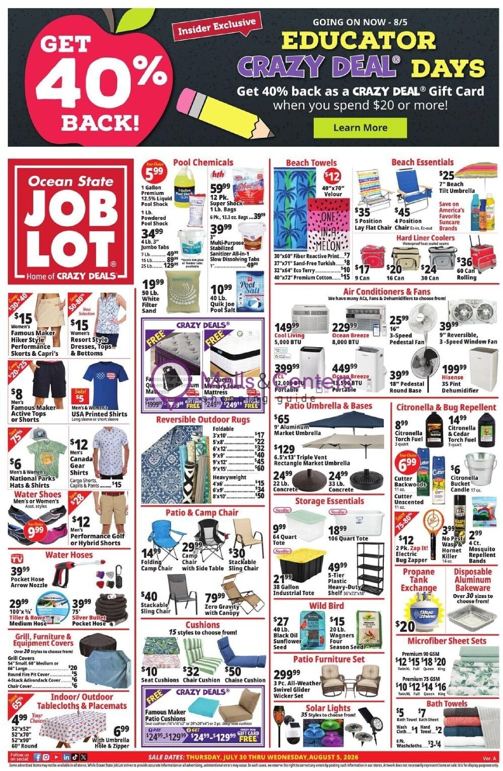 Weekly ad for Ocean State Job Lot valid: 07/30/2026 - 08/05/2026, page 1