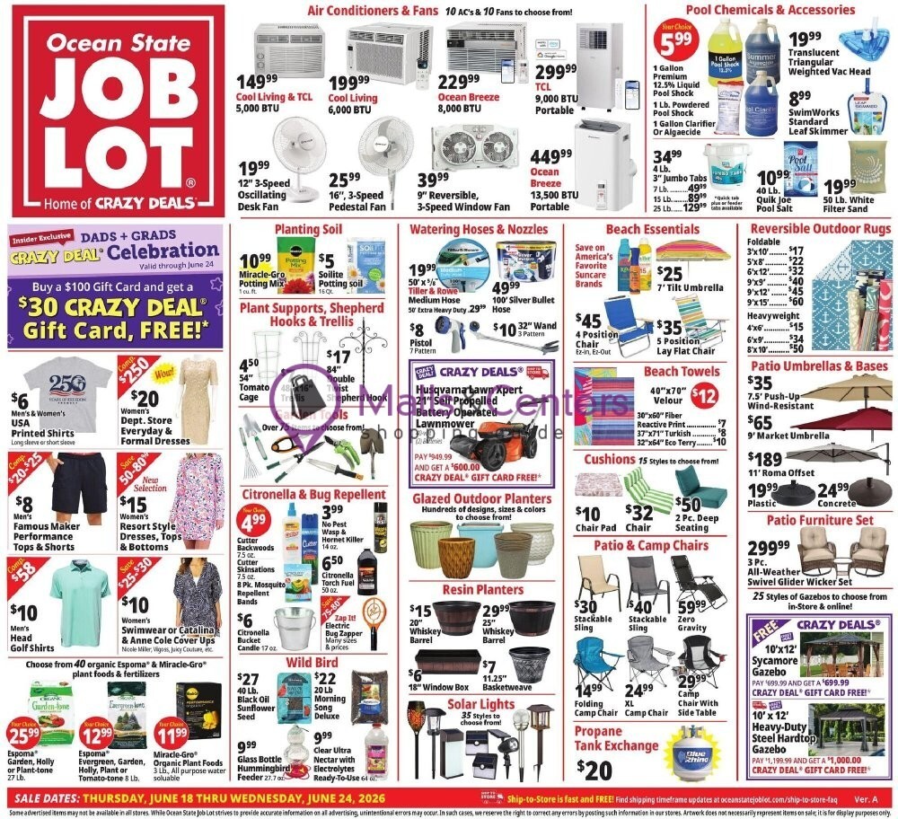 Weekly ad for Ocean State Job Lot valid: 06/18/2026 - 06/24/2026, page 1