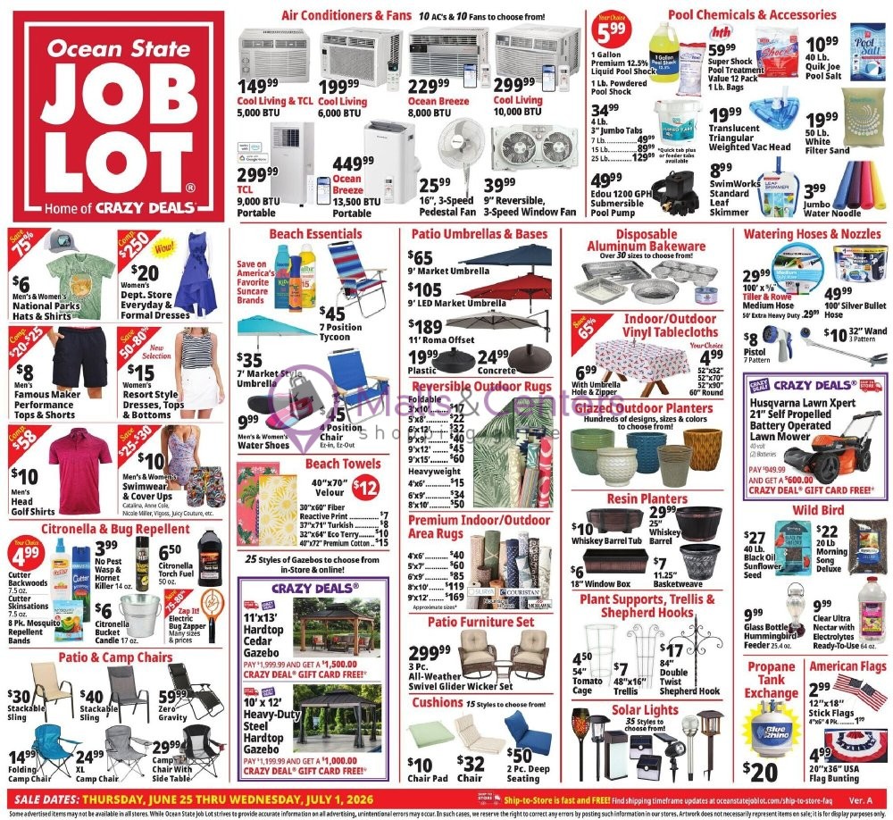 Weekly ad for Ocean State Job Lot valid: 06/25/2026 - 07/01/2026, page 1