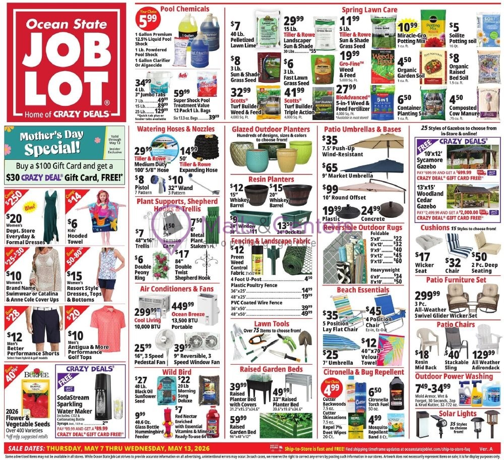 Weekly ad for Ocean State Job Lot valid: 05/07/2026 - 05/13/2026, page 1