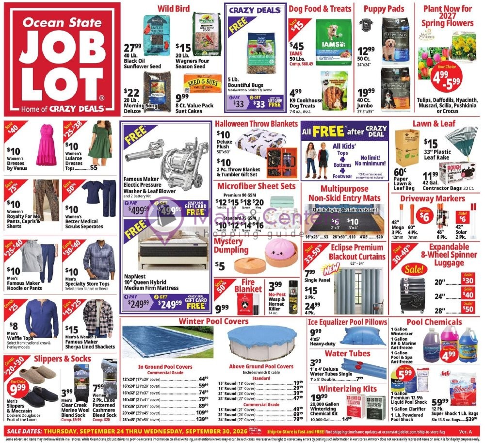 Weekly ad for Ocean State Job Lot valid: 09/24/2026 - 09/30/2026, page 1