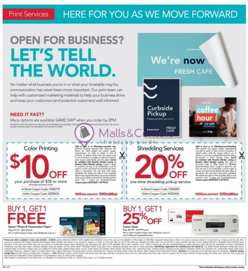 Office Depot Weekly Ad sales & flyers specials MallsCenters