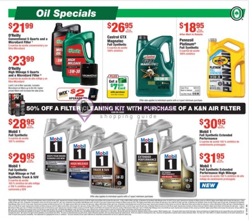O'Reilly Auto Parts Weekly Ad sales & flyers specials MallsCenters