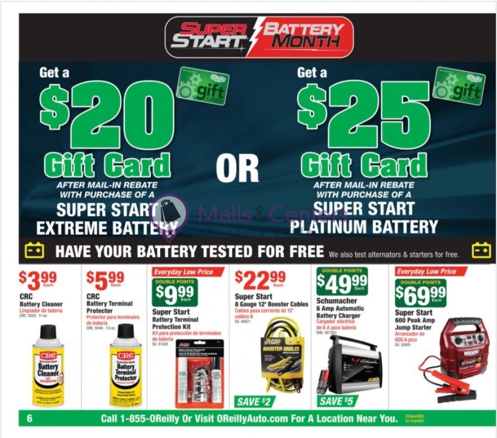 O'Reilly Auto Parts Weekly Ad sales & flyers specials MallsCenters