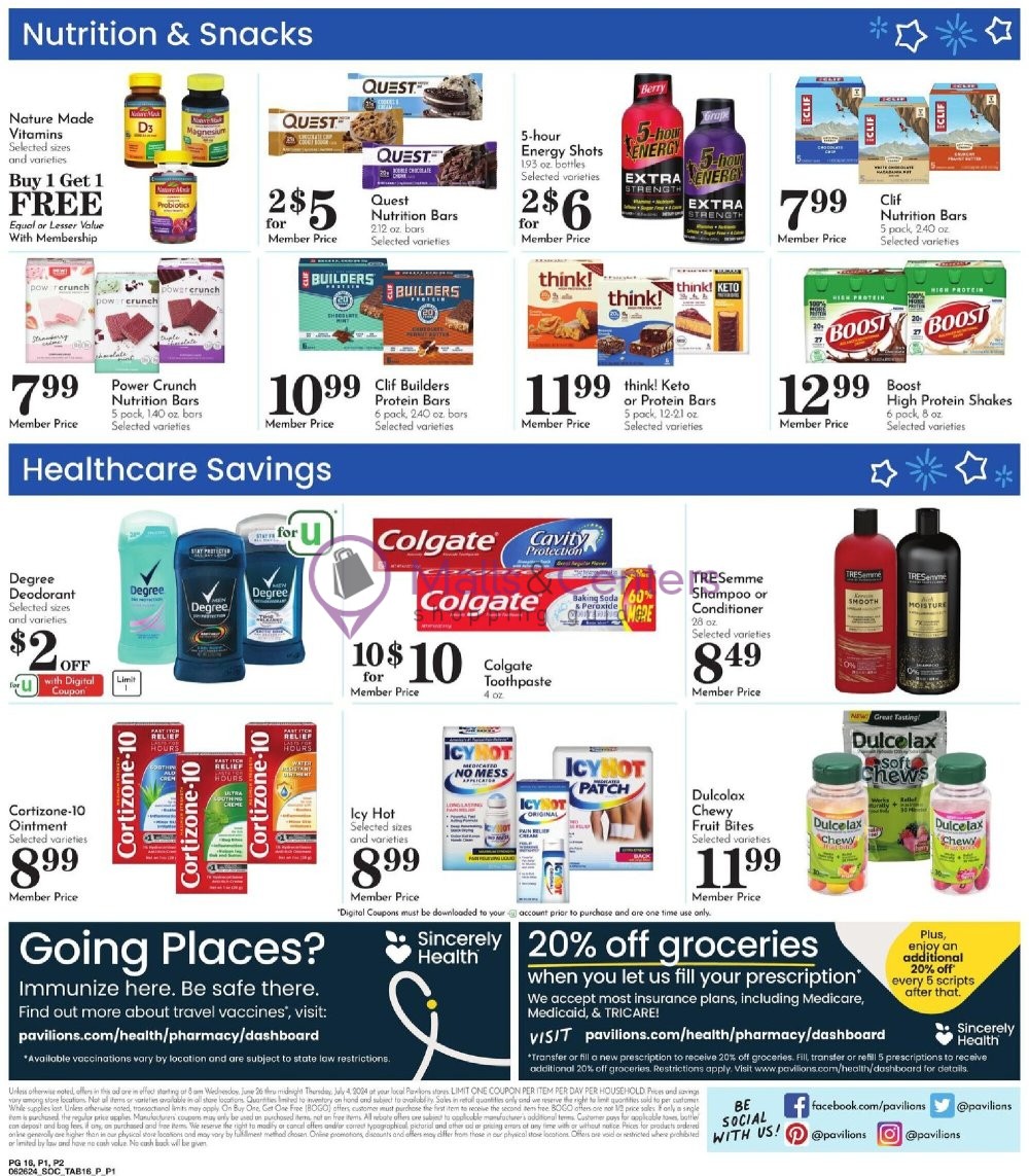 Weekly ad for Pavilions valid: 06/26/2024 - 07/04/2024, page 15