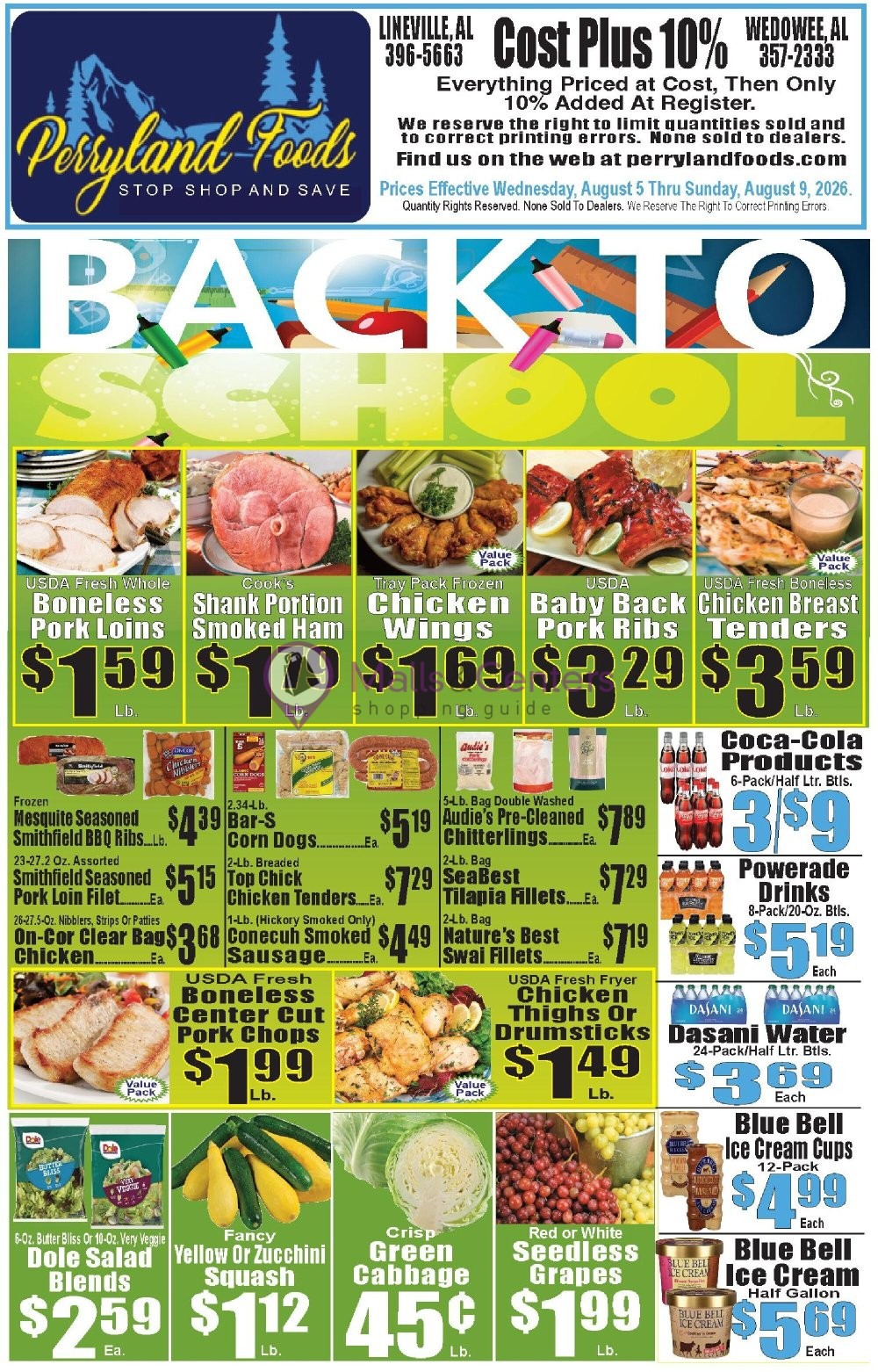 Weekly ad for Perryland Foods valid: 08/01/2026 - 09/02/2026, page 1