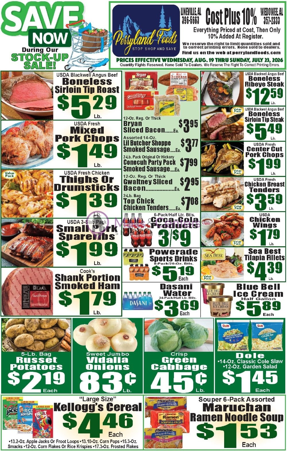 Weekly ad for Perryland Foods valid: 08/17/2026 - 08/21/2026, page 1