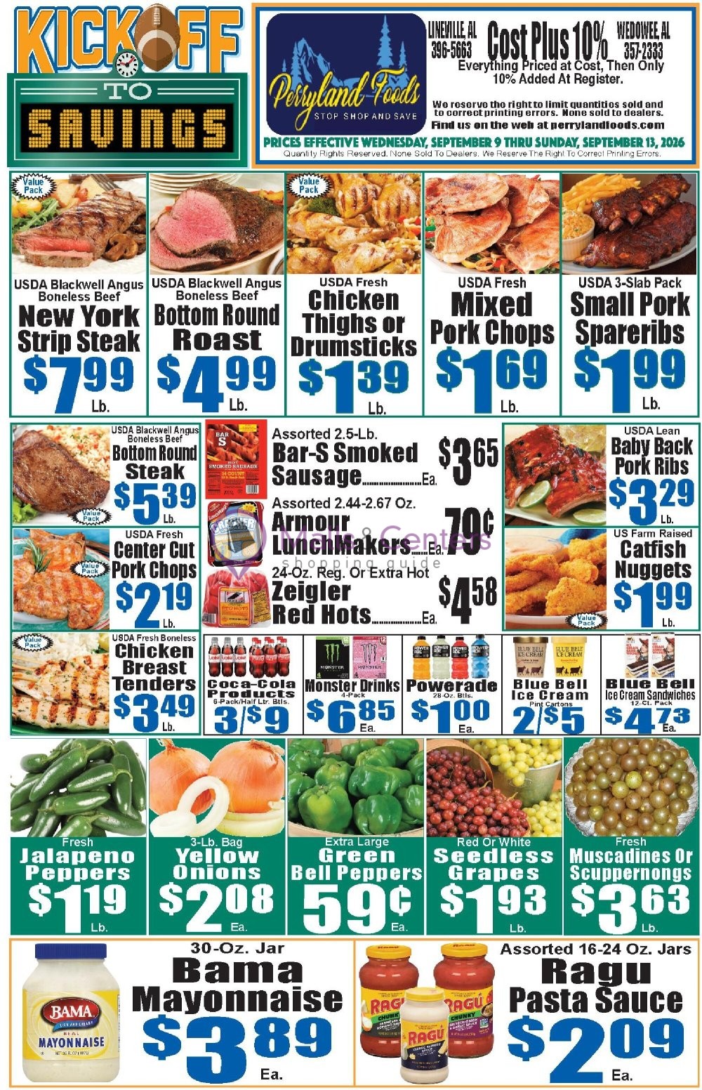 Weekly ad for Perryland Foods valid: 09/07/2026 - 09/14/2026, page 1