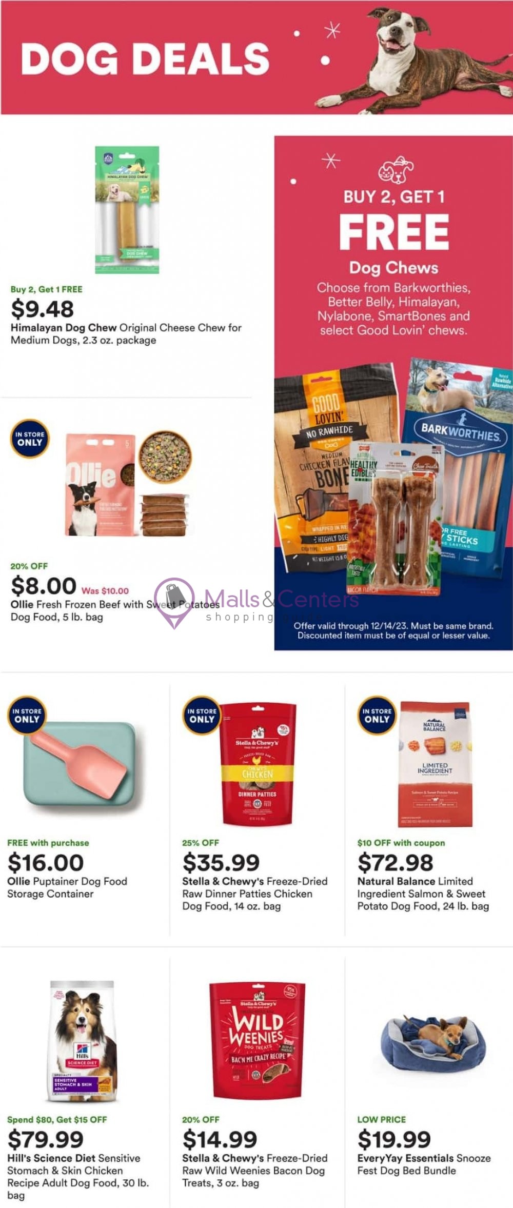 PetCo Weekly ad valid from 12/03/2023 to 12/09/2023 MallsCenters