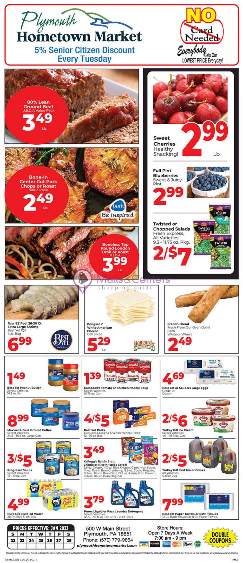Plymouth Hometown Market Weekly ad valid from 01/22/2023 to 01/28/2023