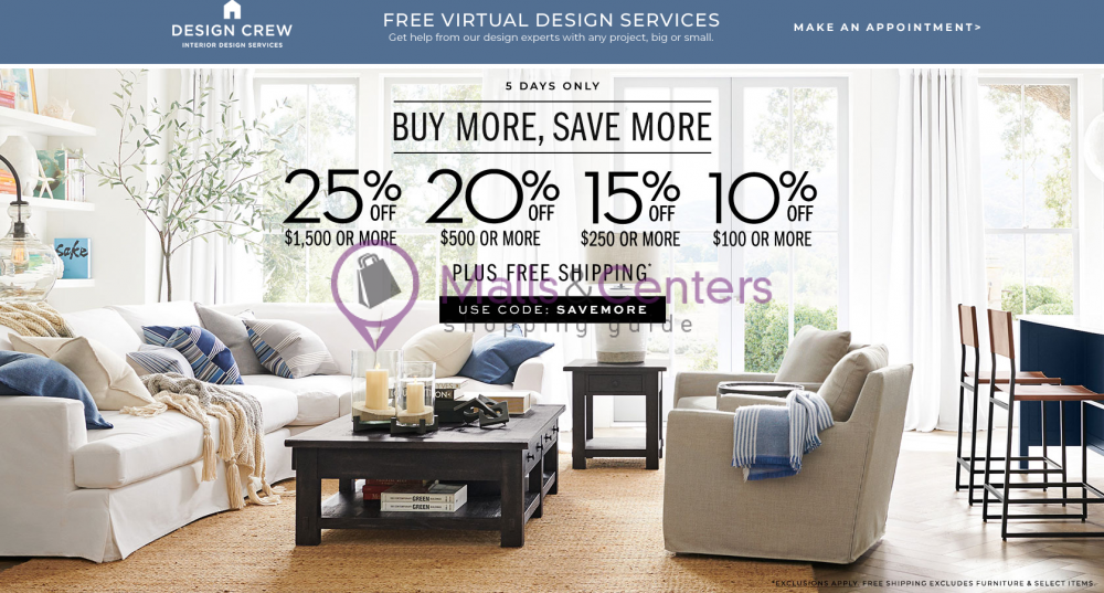Pottery Barn Weekly ad valid from 07/02/2020 to 07/08/2020 MallsCenters