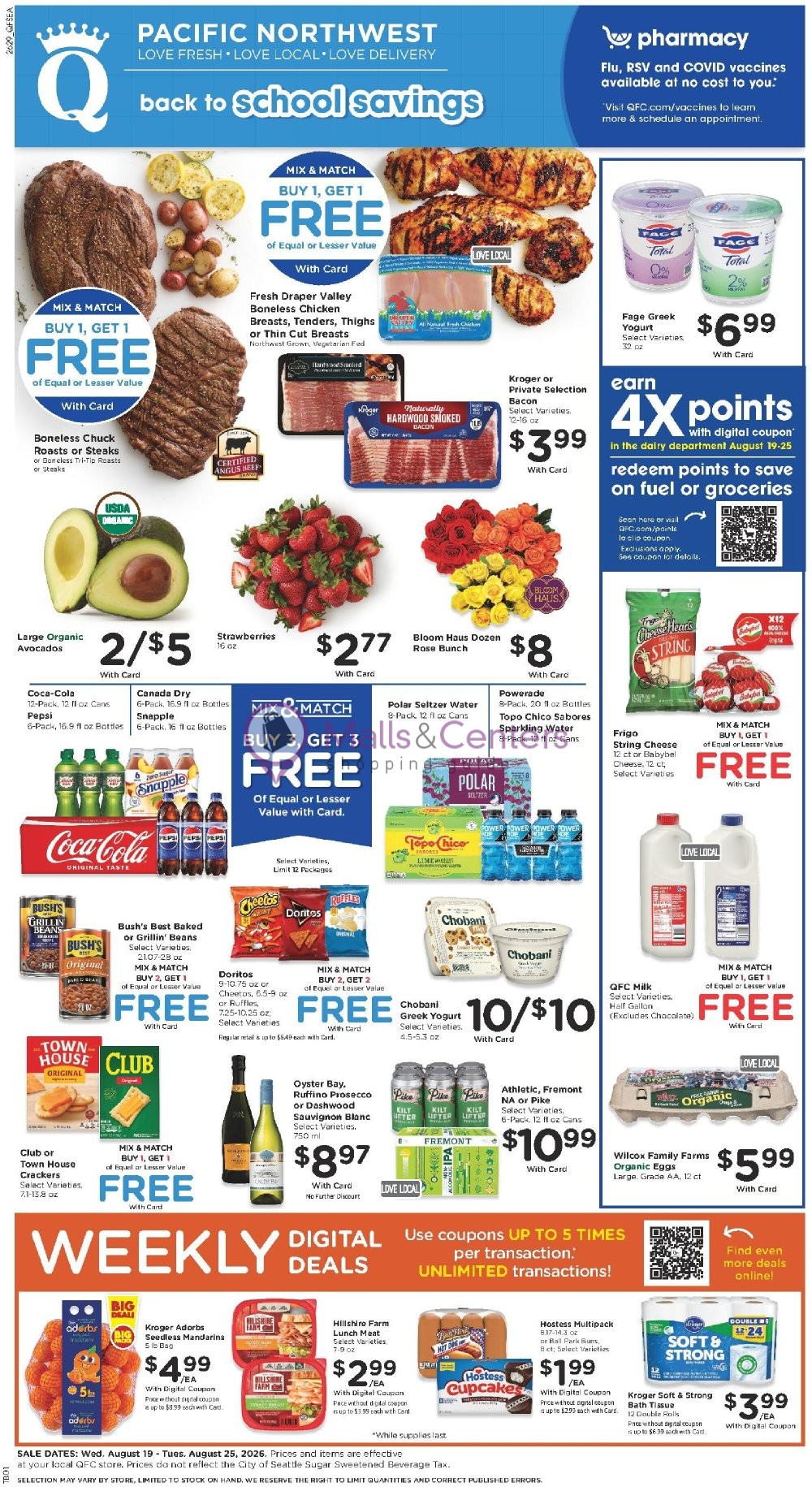 Weekly ad for QFC Quality Food Centers valid: 08/19/2026 - 08/25/2026, page 1