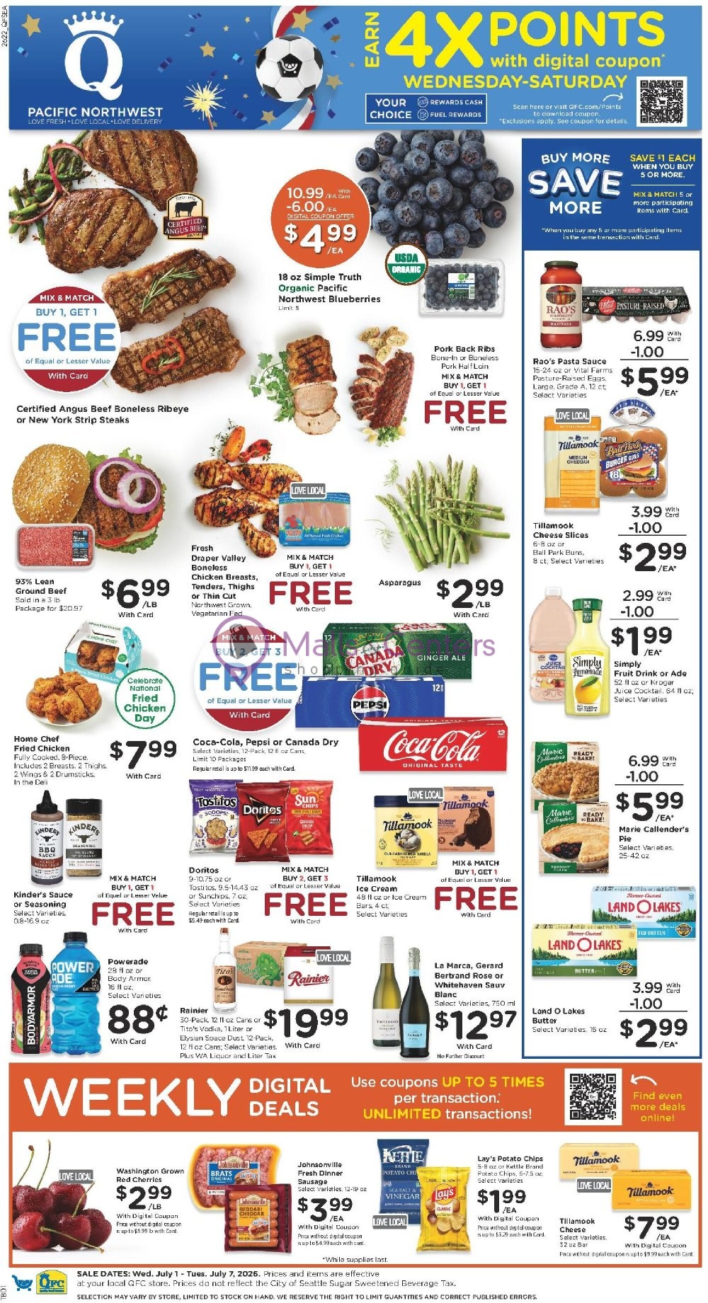 Weekly ad for QFC Quality Food Centers valid: 07/01/2026 - 07/07/2026, page 1