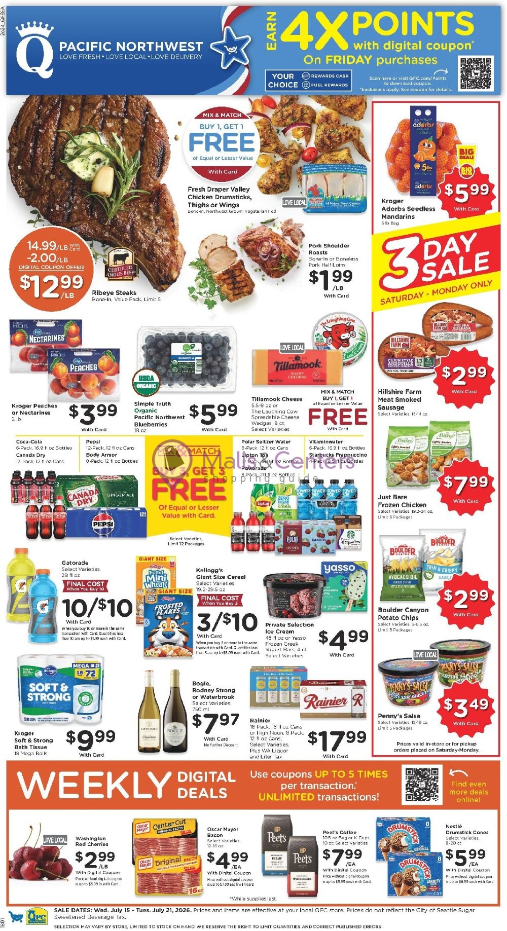 Weekly ad for QFC Quality Food Centers valid: 07/15/2026 - 07/21/2026, page 1