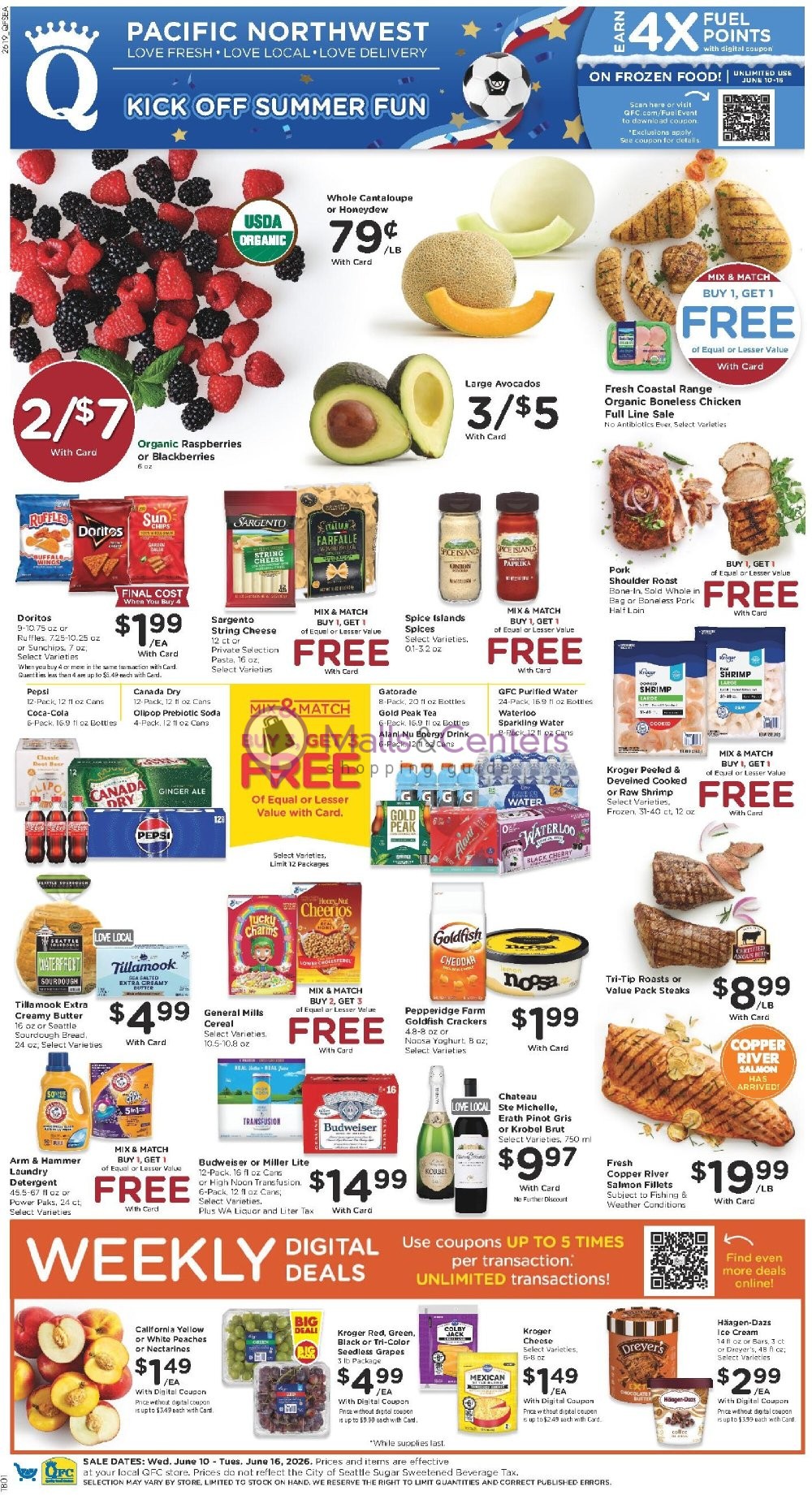 Weekly ad for QFC Quality Food Centers valid: 06/10/2026 - 06/16/2026, page 1