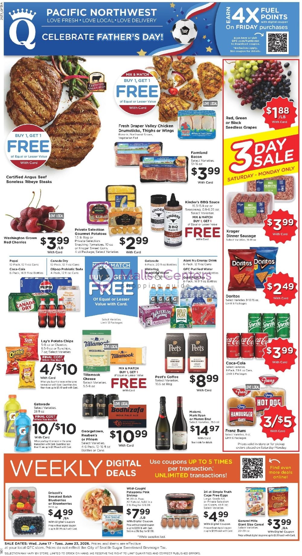 Weekly ad for QFC Quality Food Centers valid: 06/17/2026 - 06/23/2026, page 1