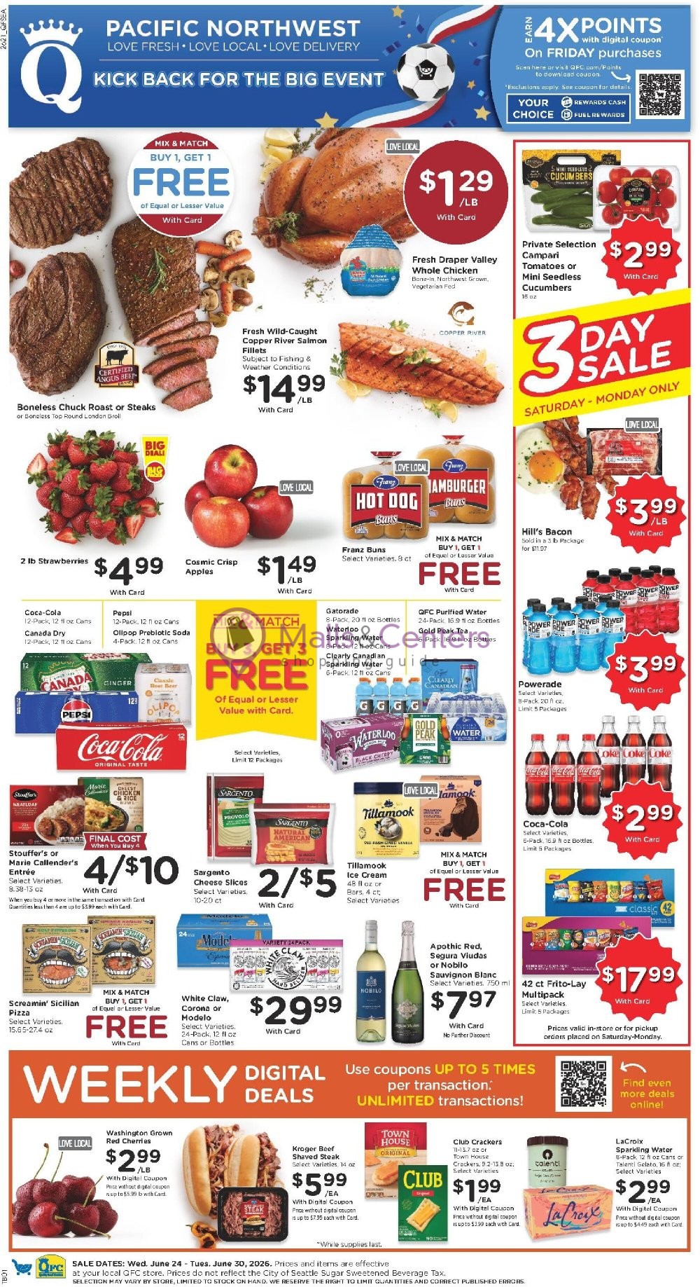Weekly ad for QFC Quality Food Centers valid: 06/24/2026 - 06/30/2026, page 1
