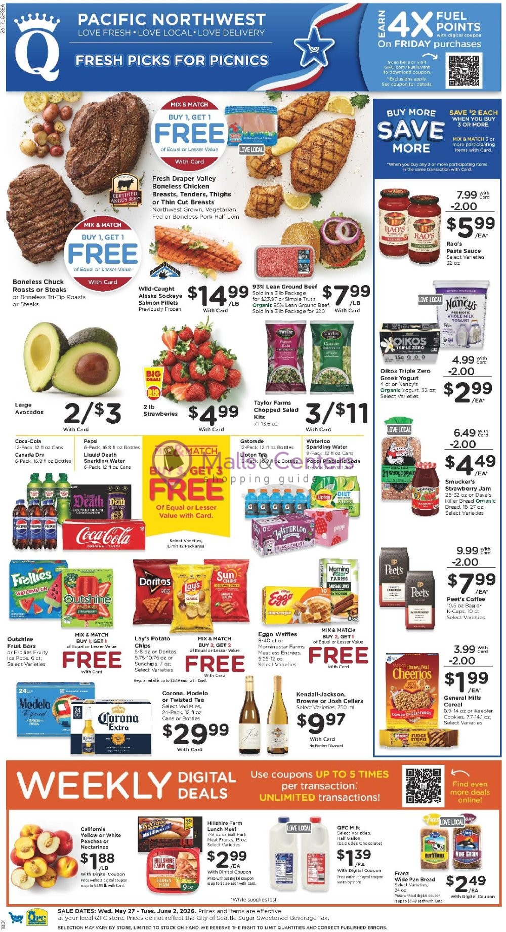 Weekly ad for QFC Quality Food Centers valid: 05/27/2026 - 06/02/2026, page 1