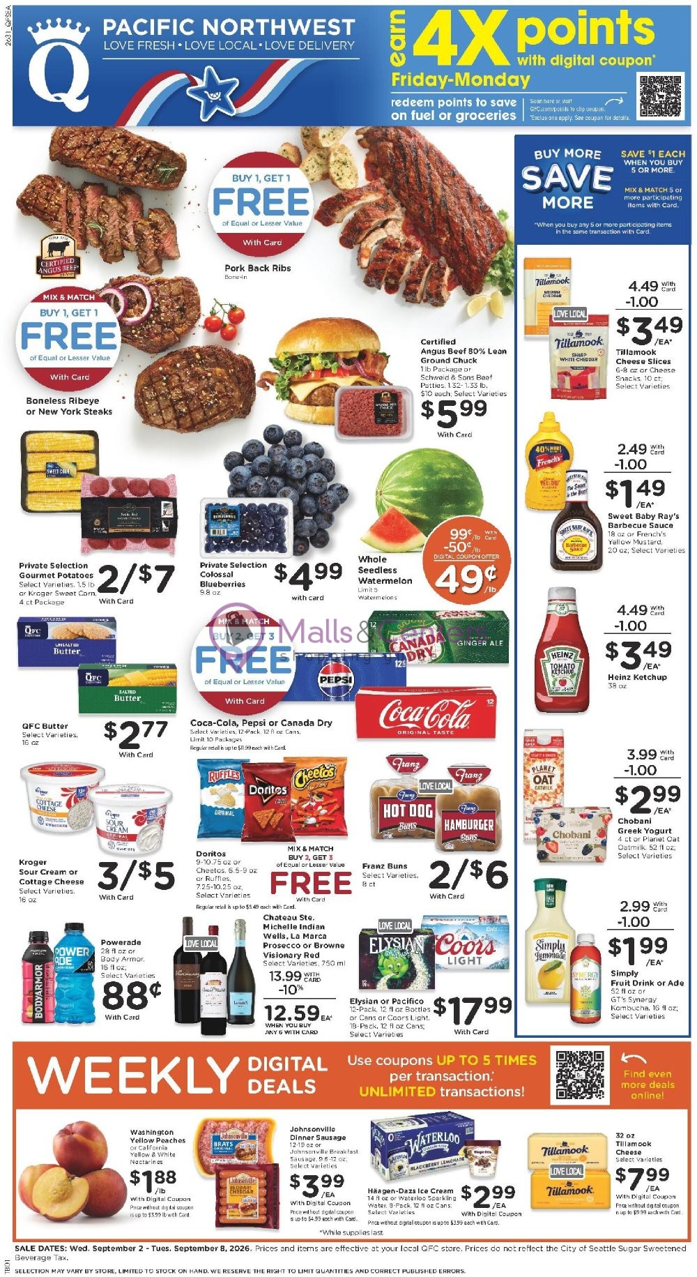 Weekly ad for QFC Quality Food Centers valid: 09/02/2026 - 09/08/2026, page 1