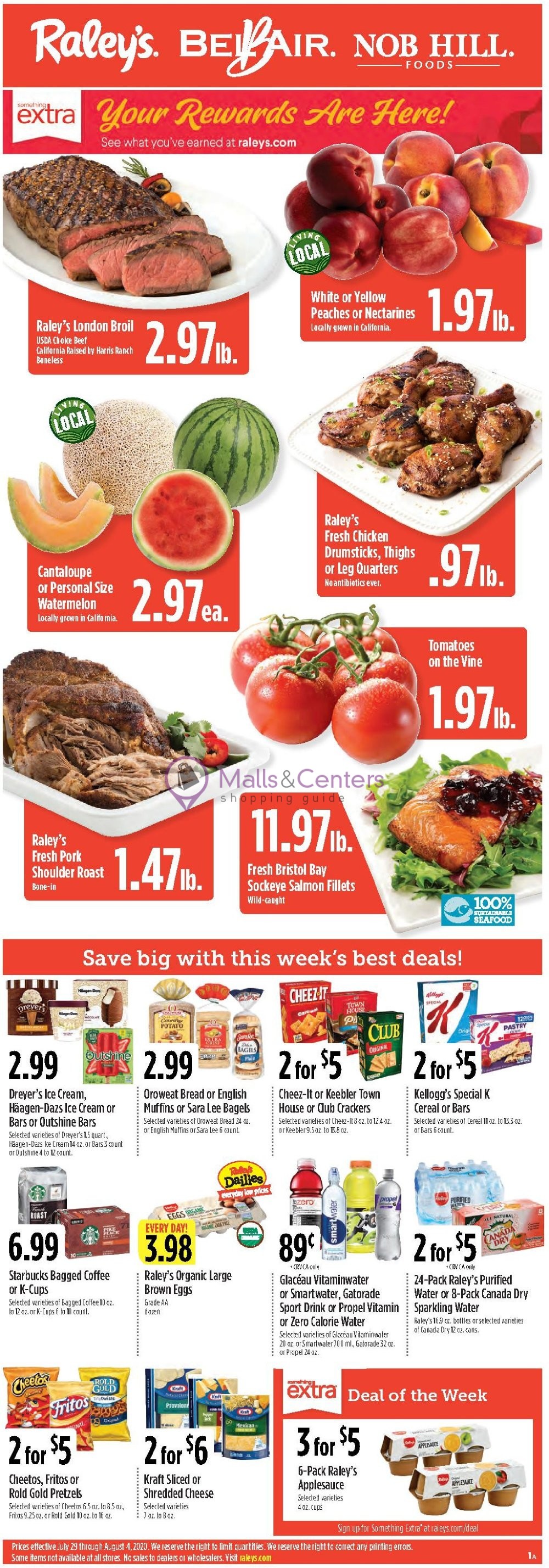 Raley's Weekly ad valid from 07/29/2020 to 08/04/2020 - MallsCenters