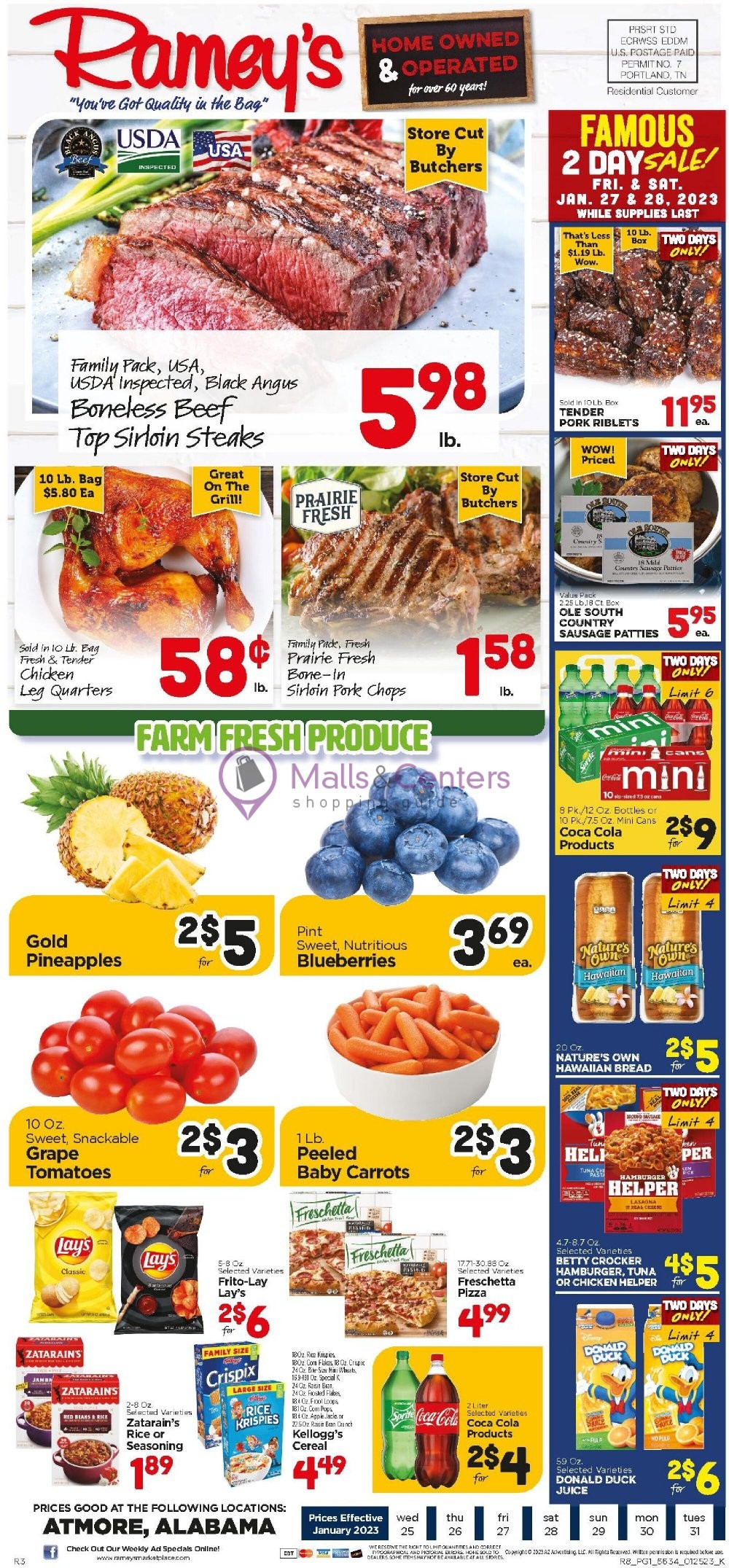 Ramey's Weekly ad valid from 01/25/2023 to 01/31/2023 MallsCenters