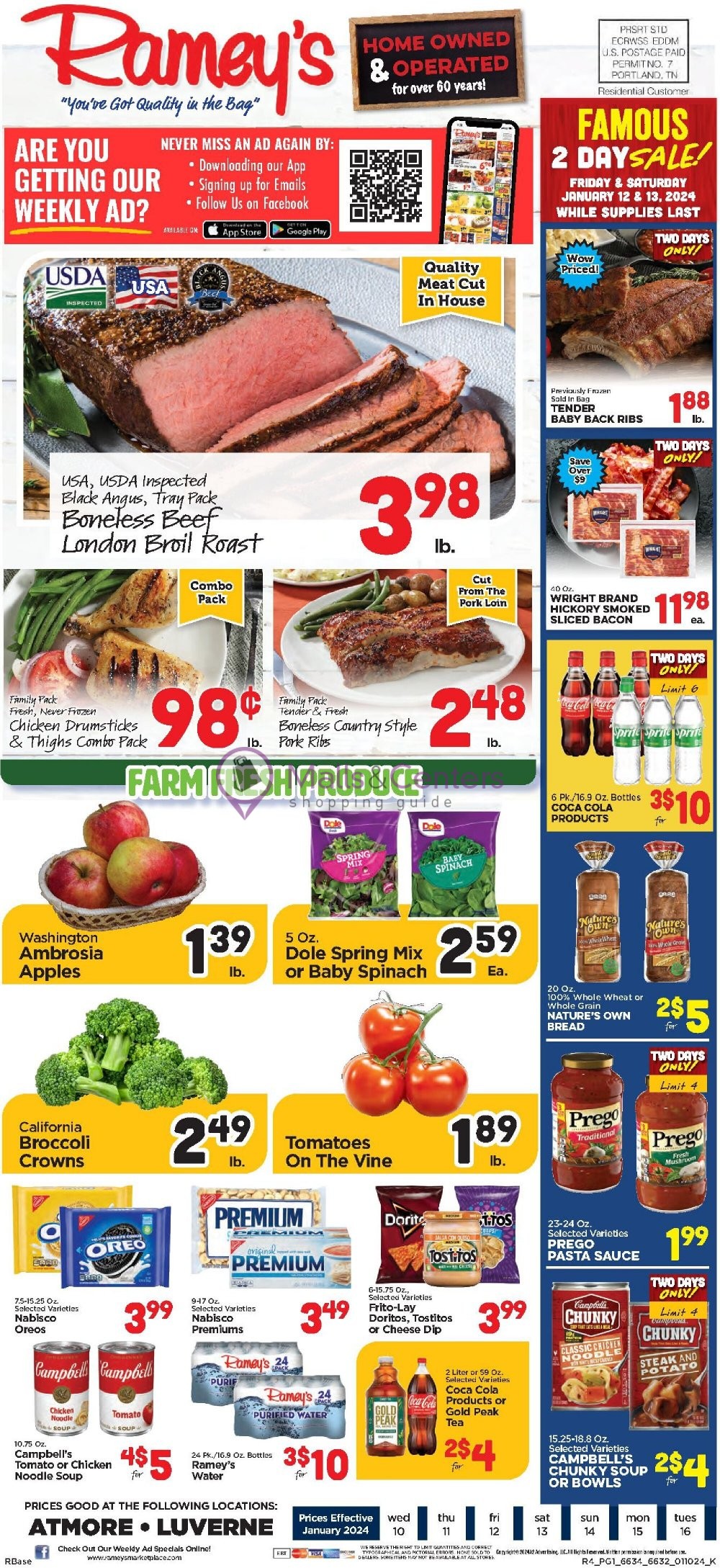 Ramey's Weekly ad valid from 01/10/2024 to 01/16/2024 MallsCenters