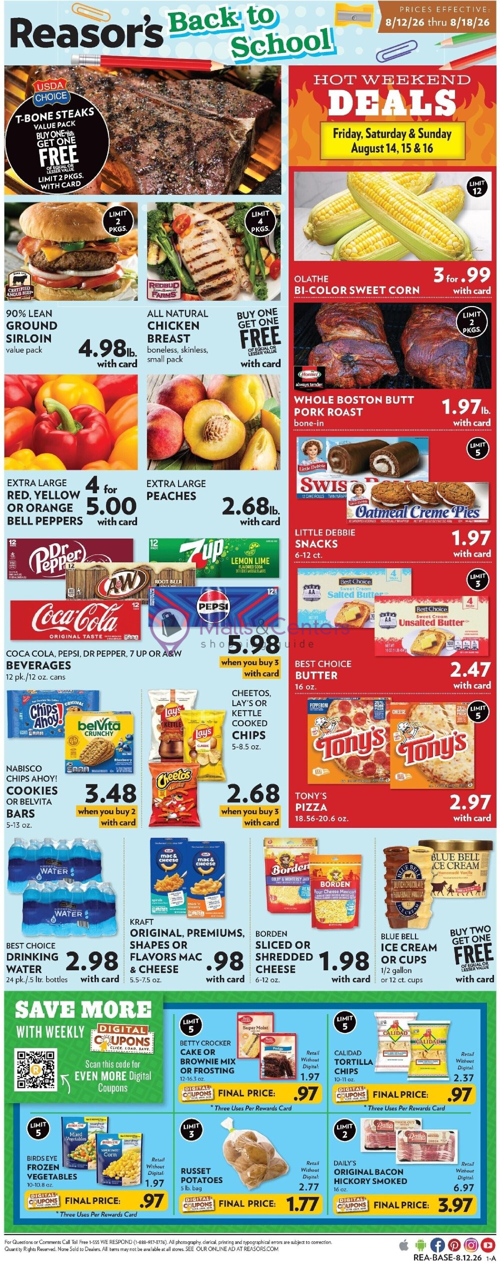 Weekly ad for Reasor's valid: 08/12/2026 - 08/18/2026, page 1
