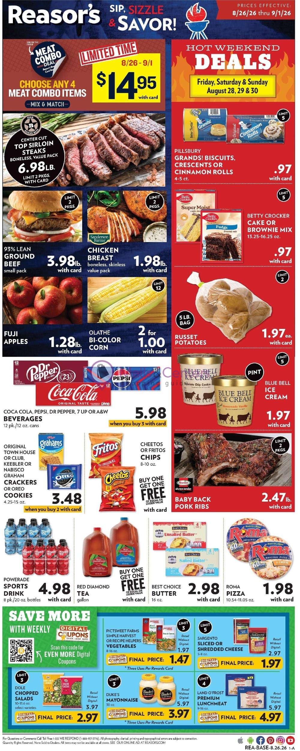 Weekly ad for Reasor's valid: 08/26/2026 - 09/01/2026, page 1