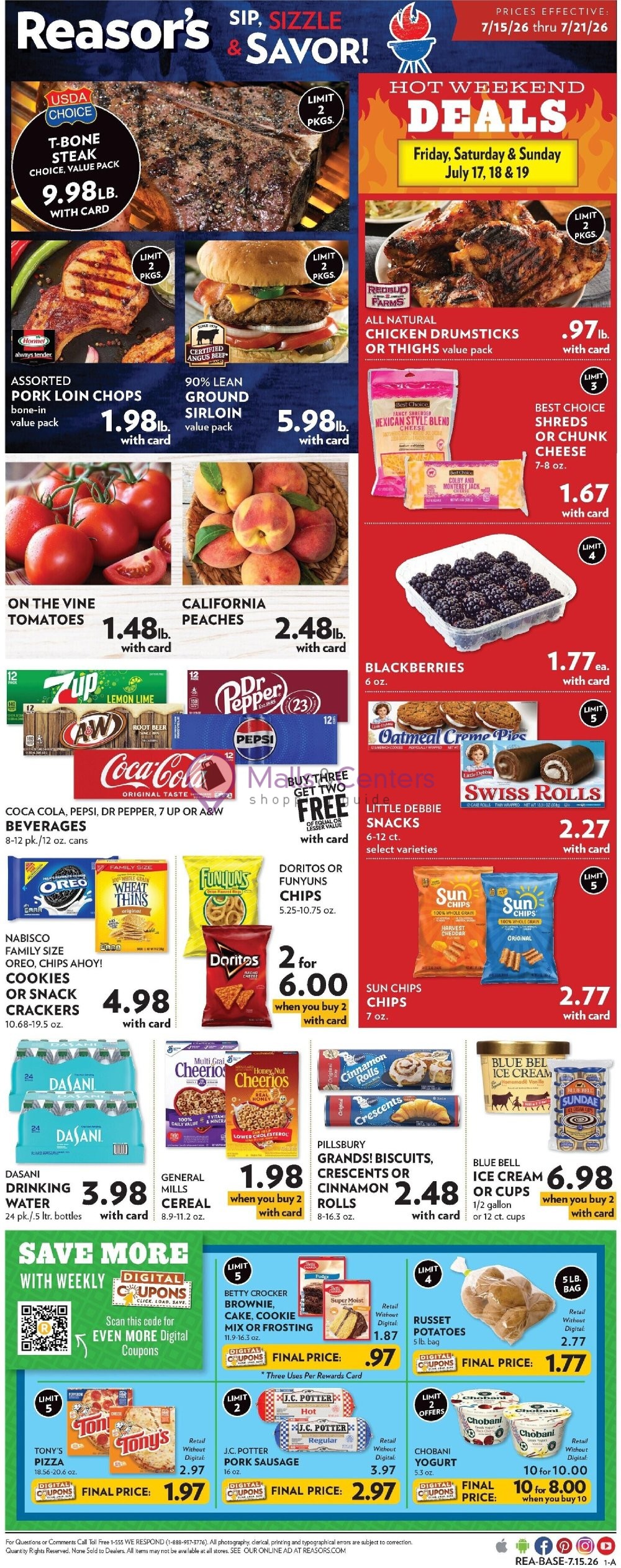 Weekly ad for Reasor's valid: 07/15/2026 - 07/21/2026, page 1