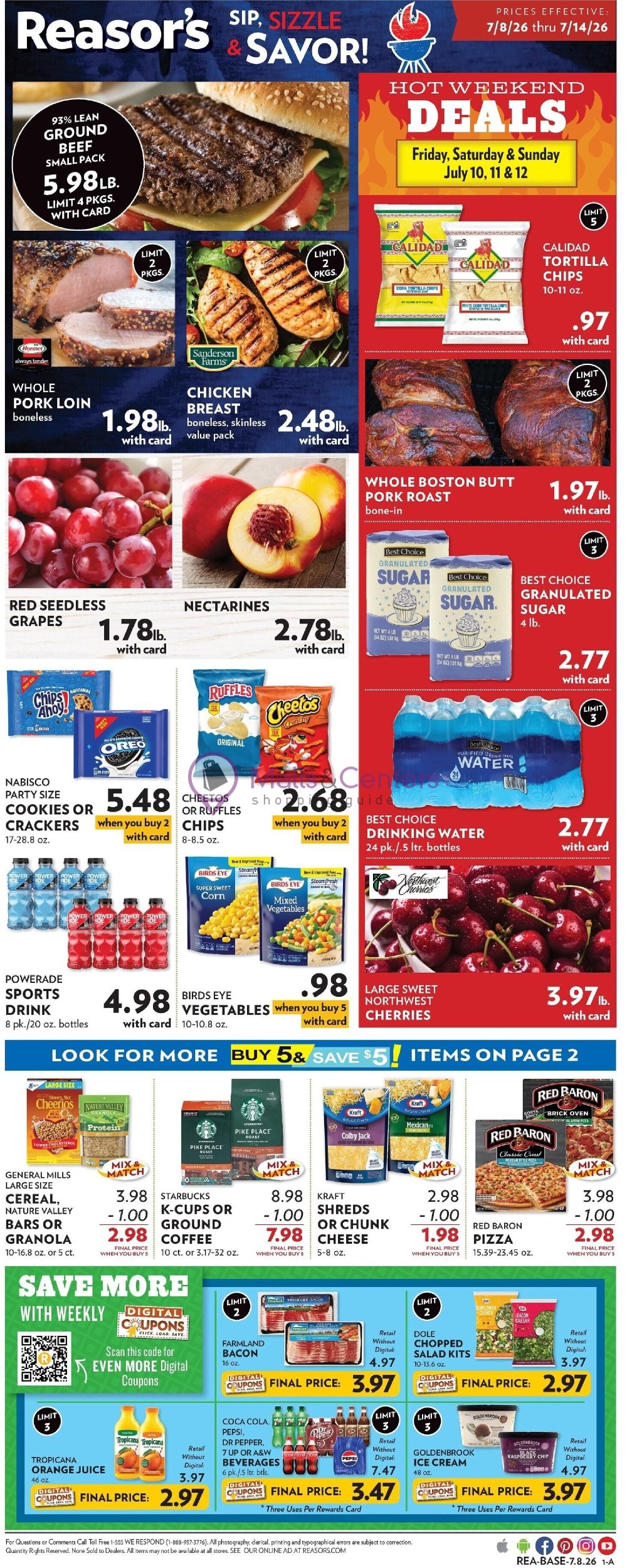 Weekly ad for Reasor's valid: 07/08/2026 - 07/14/2026, page 1