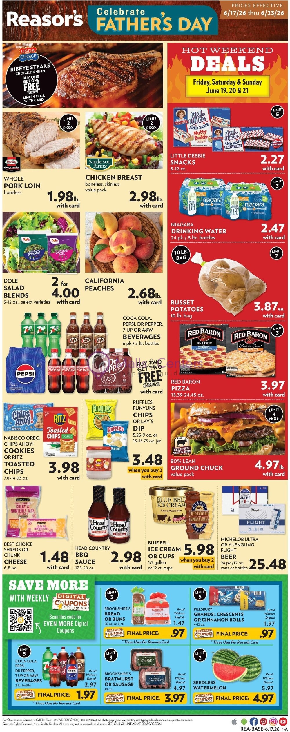 Weekly ad for Reasor's valid: 06/17/2026 - 06/23/2026, page 1