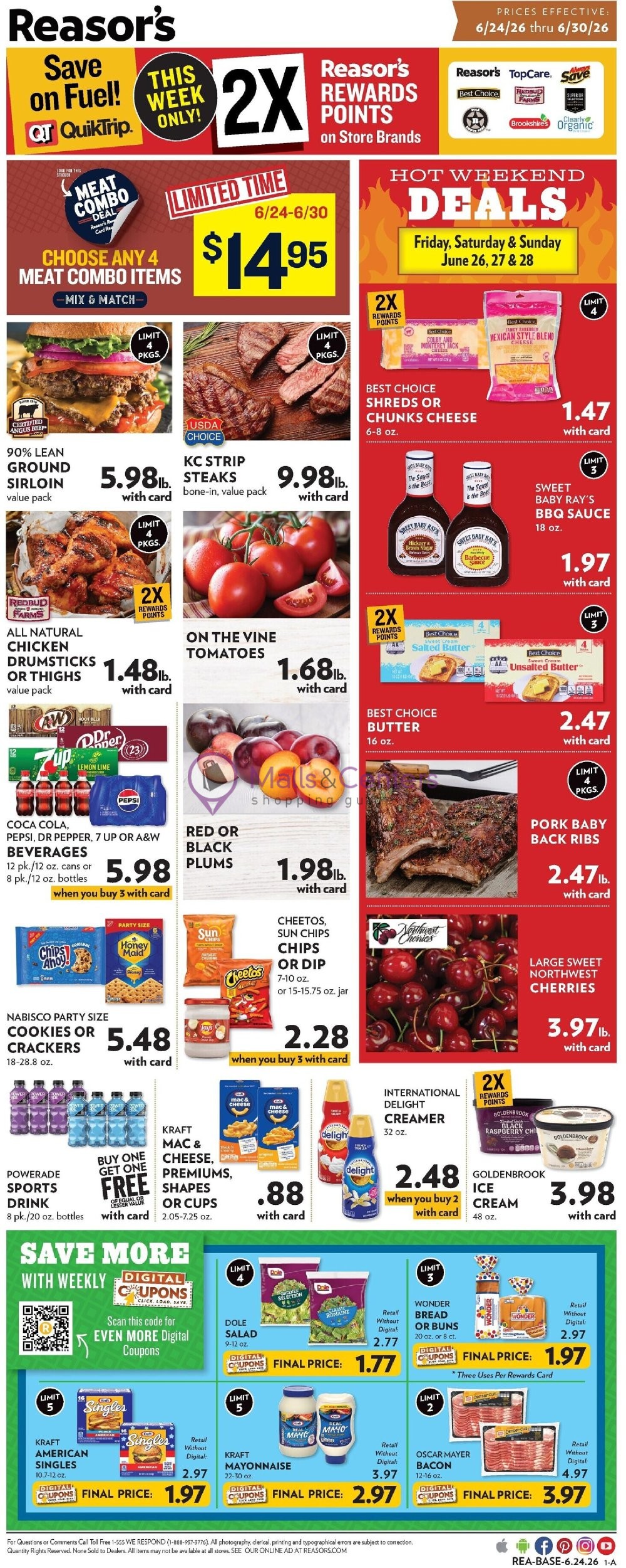 Weekly ad for Reasor's valid: 06/24/2026 - 06/30/2026, page 1