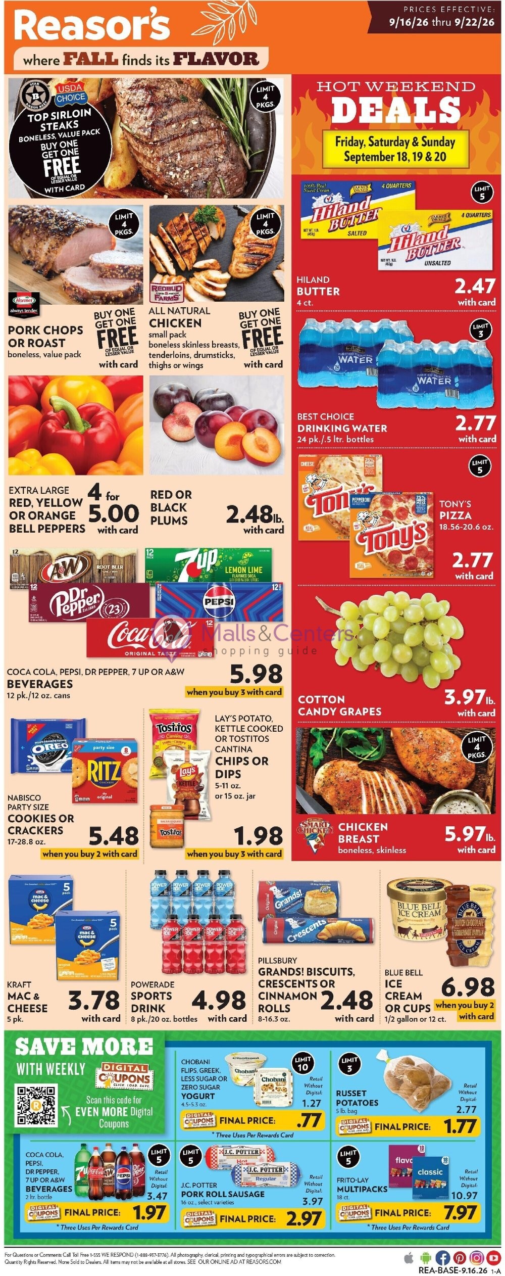 Weekly ad for Reasor's valid: 09/16/2026 - 09/22/2026, page 1