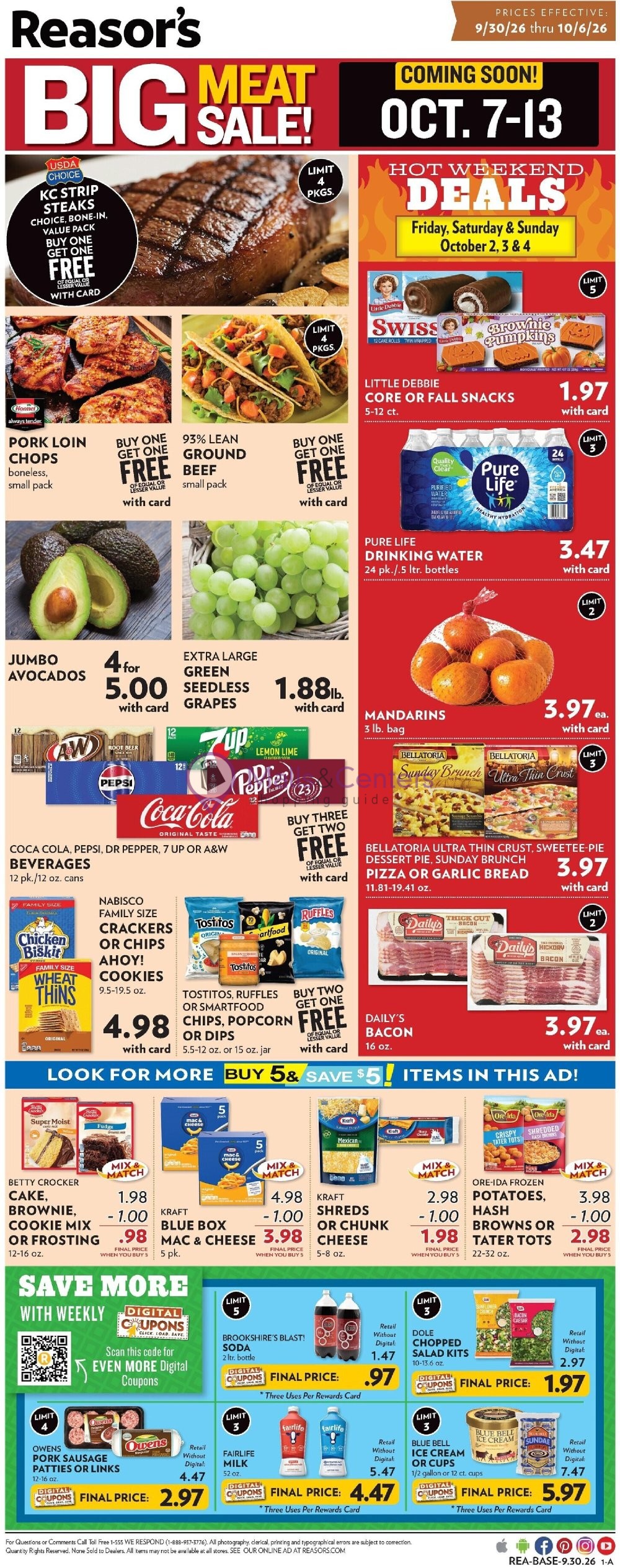First page of weekly ad for Reasor's valid: 09/30/2026 - 10/06/2026