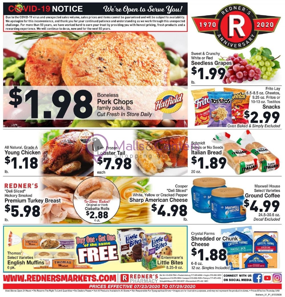 Redner's Markets Weekly ad valid from 07/23/2020 to 07/29/2020