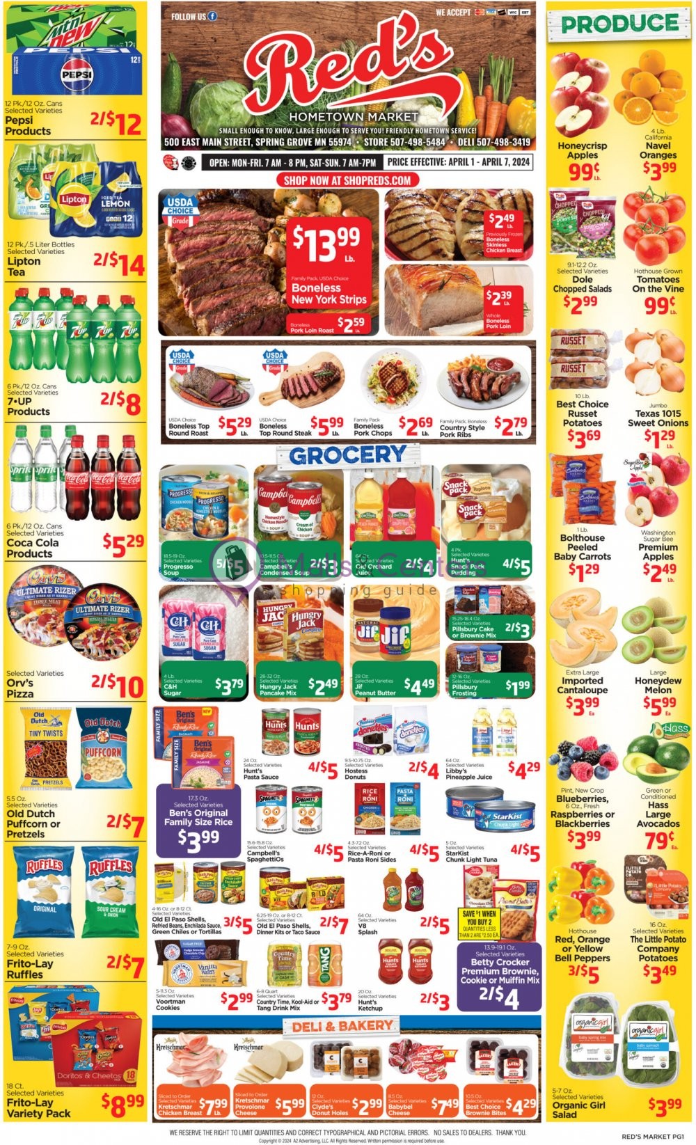 Weekly ad for Red's Market valid: 04/01/2024 - 04/07/2024, page 1