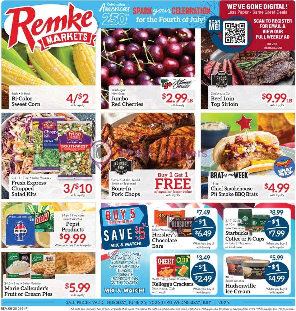 Weekly ad for Remke Markets valid: 06/25/2026 - 07/01/2026, page 1
