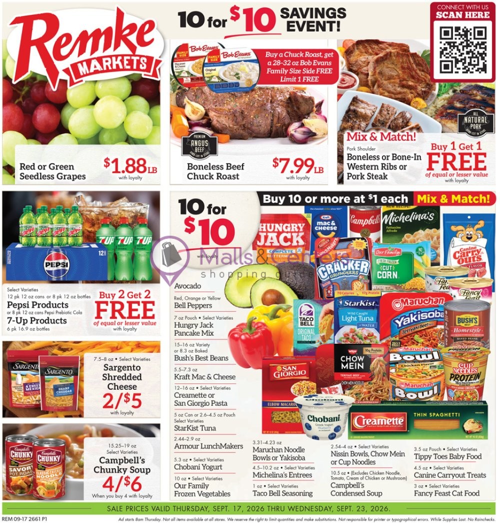 Weekly ad for Remke Markets valid: 09/17/2026 - 09/23/2026, page 1
