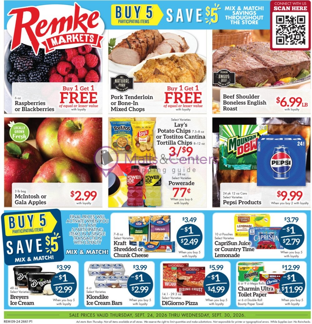 Weekly ad for Remke Markets valid: 09/24/2026 - 09/30/2026, page 1