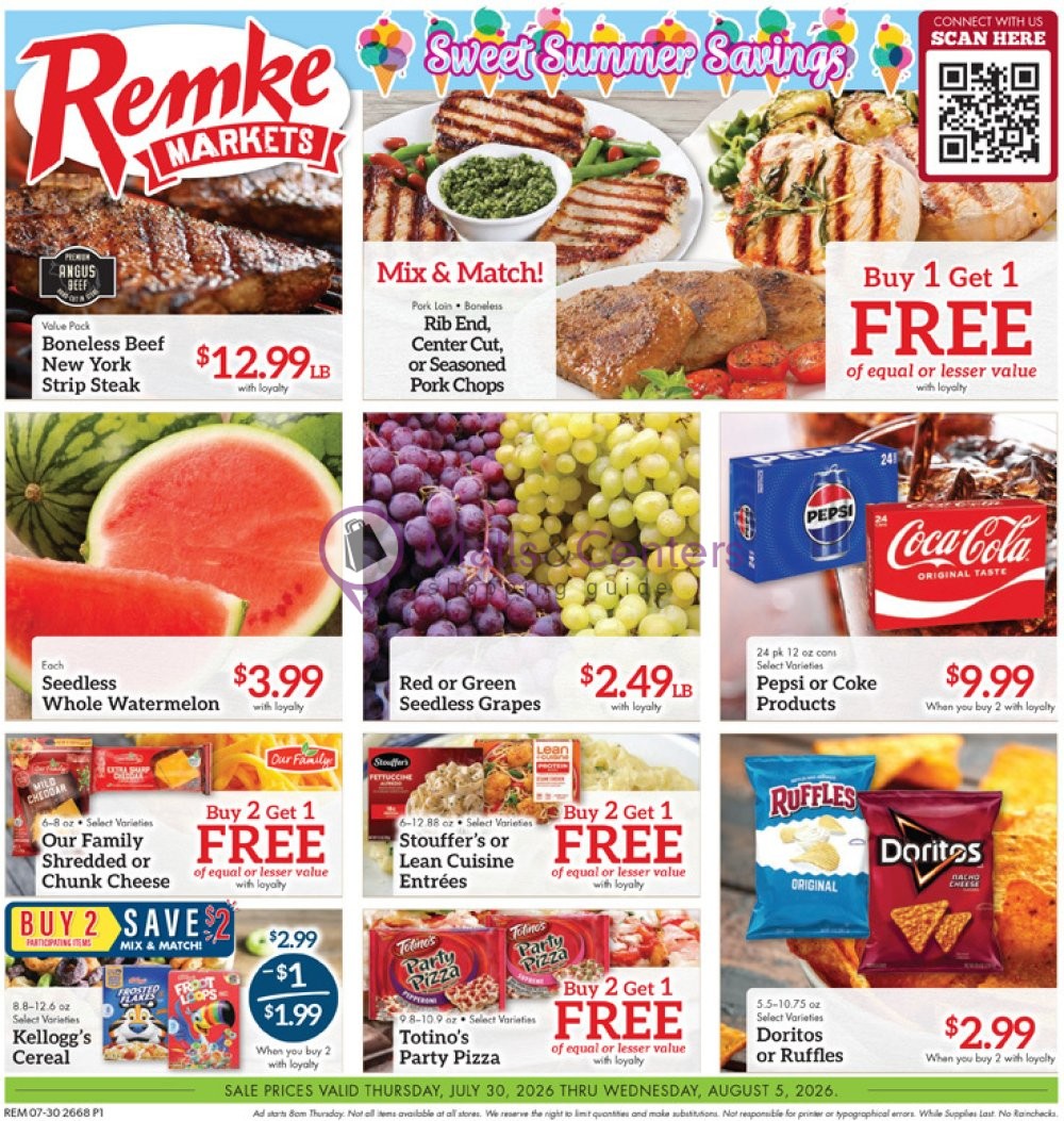 Weekly ad for Remke Markets valid: 07/30/2026 - 08/05/2026, page 1