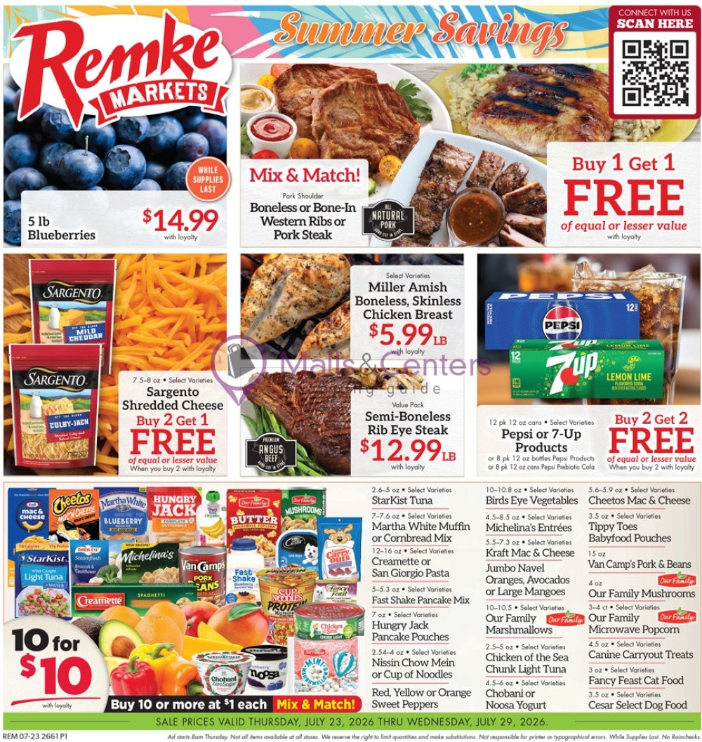 Weekly ad for Remke Markets valid: 07/23/2026 - 07/29/2026, page 1